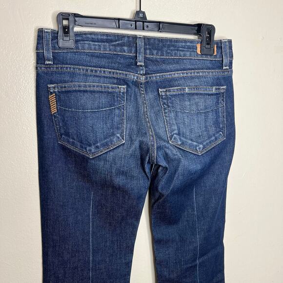 Y2K Paige Laurel Canyon Jeans 27 Dark Low Rise Vintage Bootcut Denim Made in USA - Picture 4 of 10